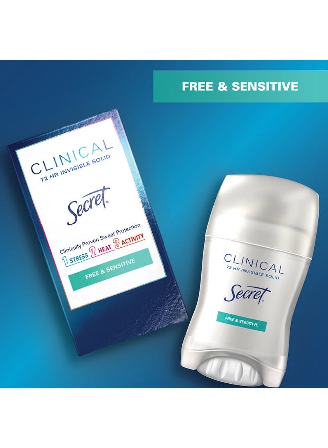 سيكريت مزيل العرق ومضاد التعرق سيكريت كلينيكال سترينث، حماية تدوم 72 ساعة، صلب غير مرئي، خالٍ من المواد المسببة للحساسية، 1.6 أونصة (45 غرام) - Image 2